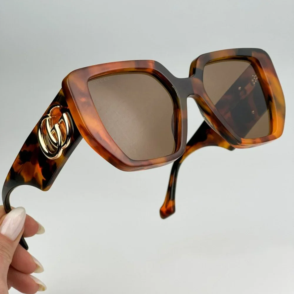 Gucci GG0956S 007 BRAND NEW Sunglasses Havana Brown Cat Eye Unisex GG 0956S - Picture 1 of 11